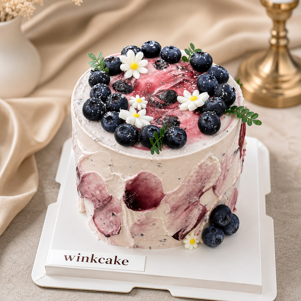WinkCake 优雅风格新鲜蓝莓生日蛋糕