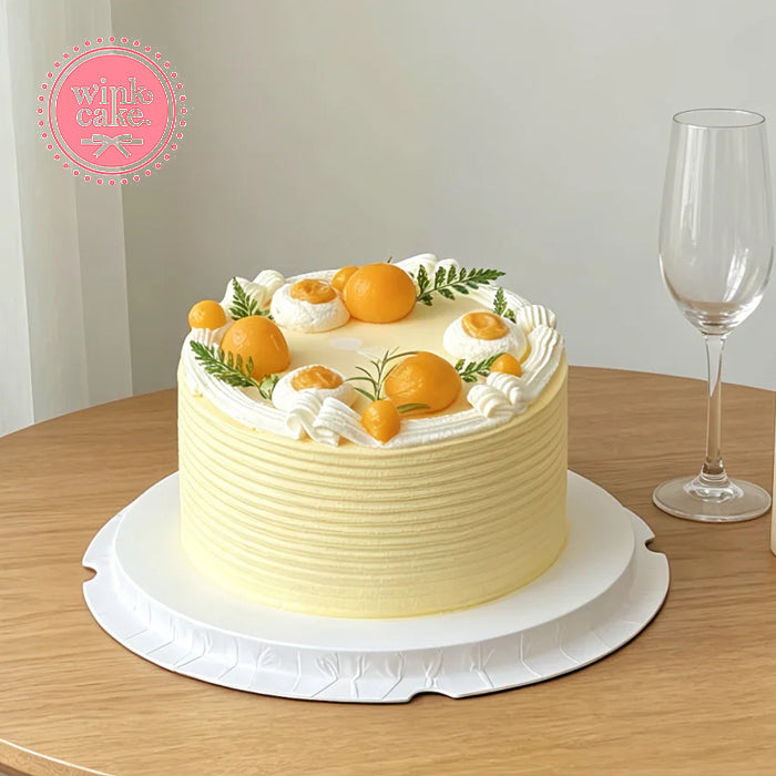 Cake, Birthday cake, decorated ripe mango in egg shape.