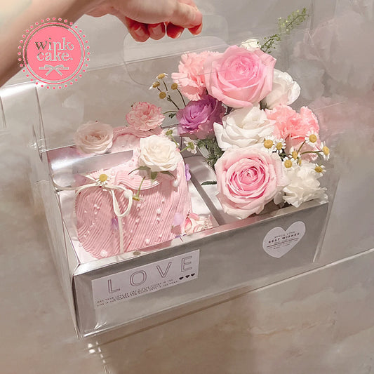 Bánh hồng, bánh kem sang trọng, bánh sinh nhật, hộp quà hoa