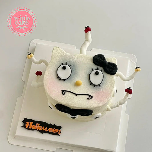 Bánh Halloween hình mèo KT mặt ma