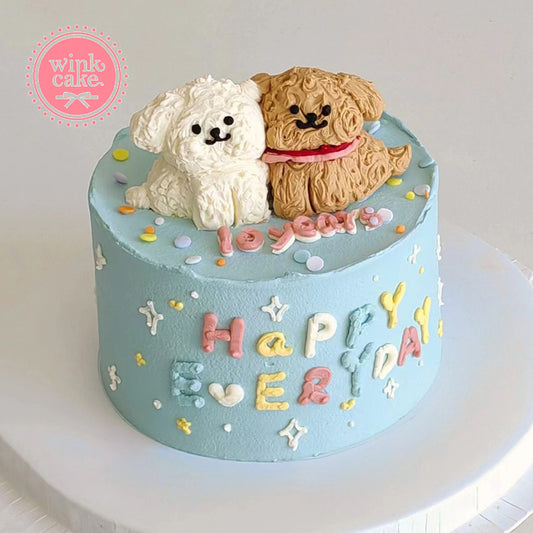 Bánh kem Bánh sinh nhật Cặp đôi Cún xinh WinkCake