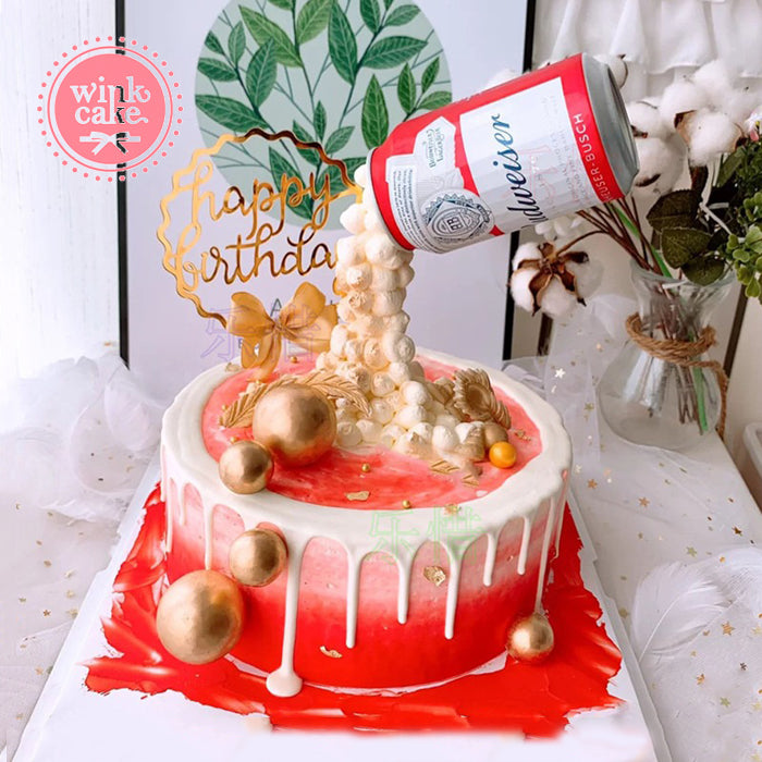 Bánh kem Bánh sinh nhật Hot cho nam giới Lon bia đầy sáng tạo WinkCake