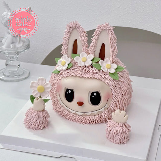 Bánh sinh nhật hoạt hình Labuboo 3D dễ thương cho trẻ em (màu hồng) WinkCake