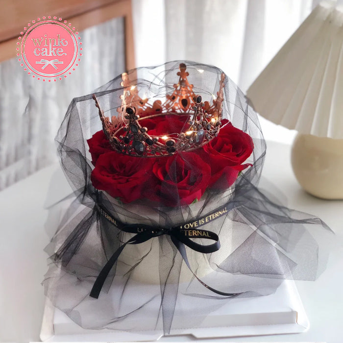 Bánh vương miện mạng che mặt đen bánh cho bé gái bánh Ngày Phụ nữ
