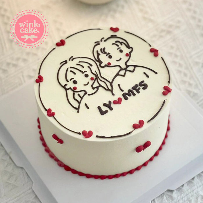 Cake Birthday cake for lover A lovely couple WinkCake