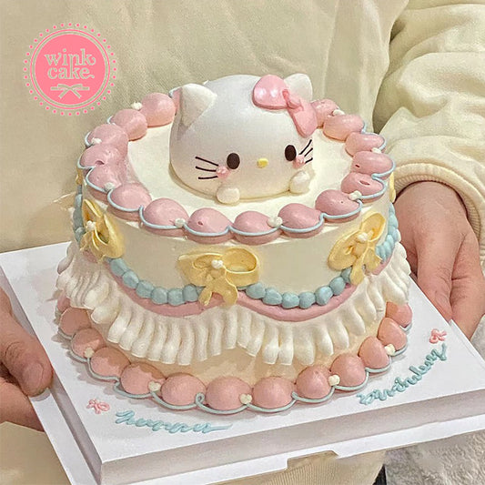 Bánh kem Bánh sinh nhật tặng bé gái Hello Kitty WinkCake