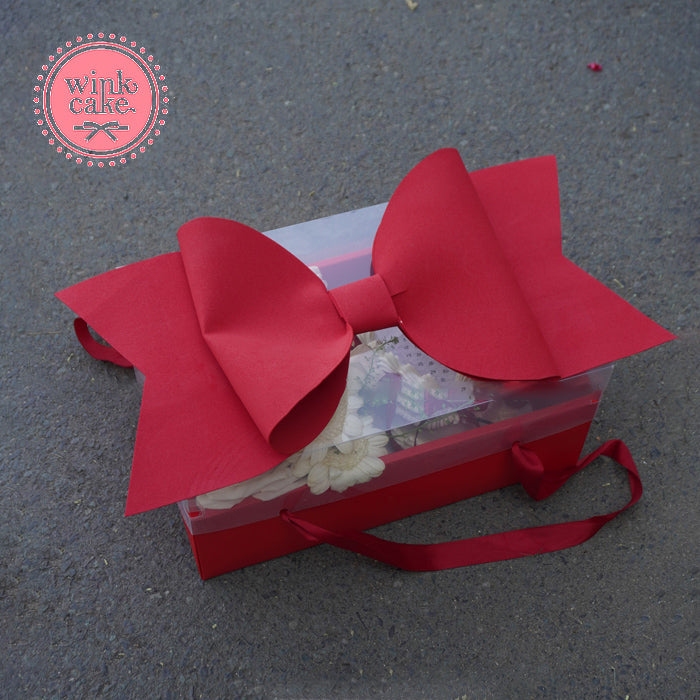 Bộ quà tặng bánh sinh nhật và hoa hồng Red Bow Premium