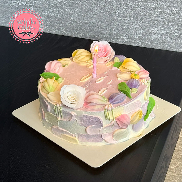 Pink cartoon bunny birthday cake cute cake WinkCake