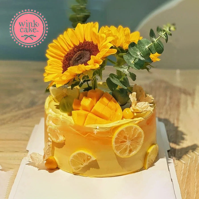 【快递】向日葵生日蛋糕预订免运费胡志明市
