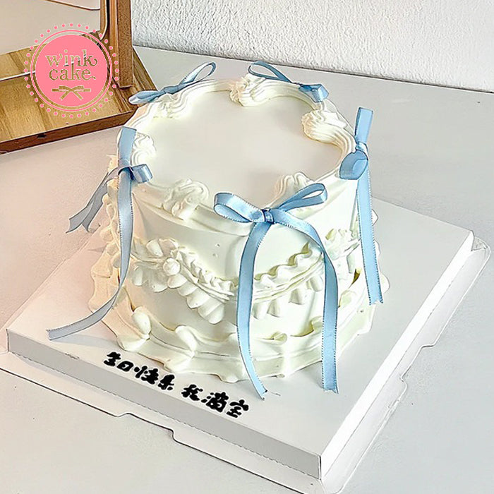 Cake Birthday cake for girls decorated with cute ribbons WinkCake