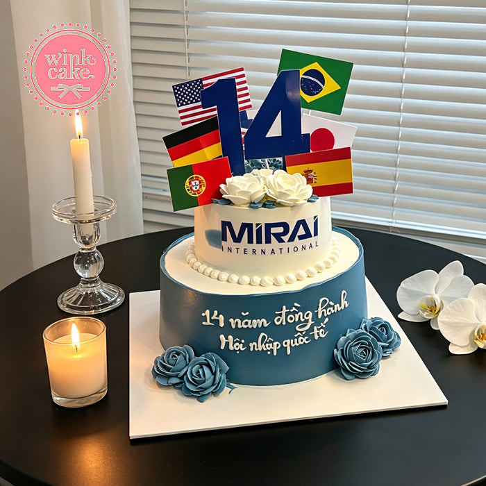 双层企业周年庆典蛋糕
