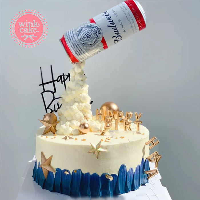 【快递】红色啤酒造型蛋糕,适合男士
