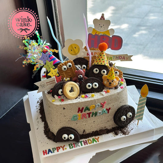 Bánh kem Bánh sinh nhật tặng bé Bánh quy Oreo kèm phụ kiện vui nhộn Winkcake