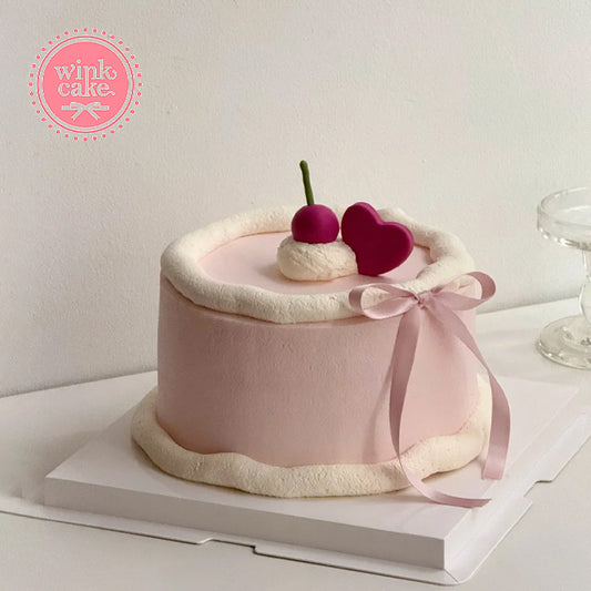 Bánh kem Bánh sinh nhật Hồng Pastel Decor Tối giản Dễ thương