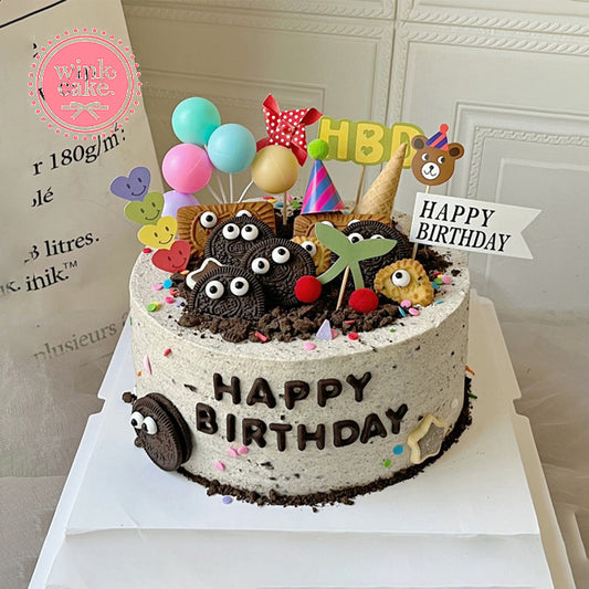 Bánh sinh nhật Bánh kem cho bé Oreo và Bóng bay siêu dễ thương