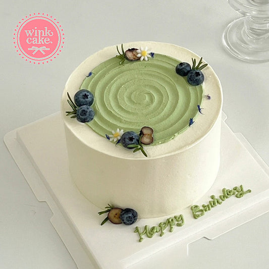 Bánh kem Bánh sinh nhật việt quất tươi Kiểu Tối giản màu xanh