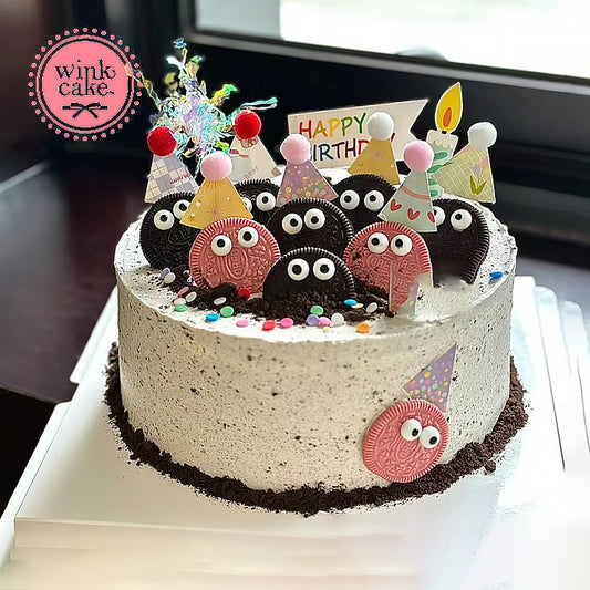 Bánh sinh nhật trẻ em trang trí bằng bánh quy Oreo dễ thương