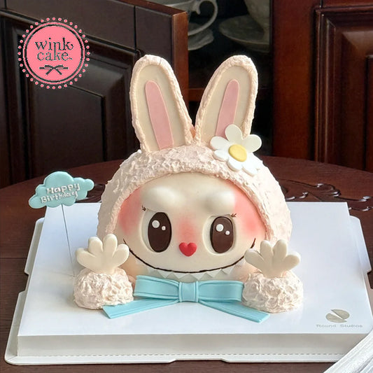 Bánh sinh nhật Bánh kem hoạt hình Labubu 3D cho bé (Màu hồng) WinkCake