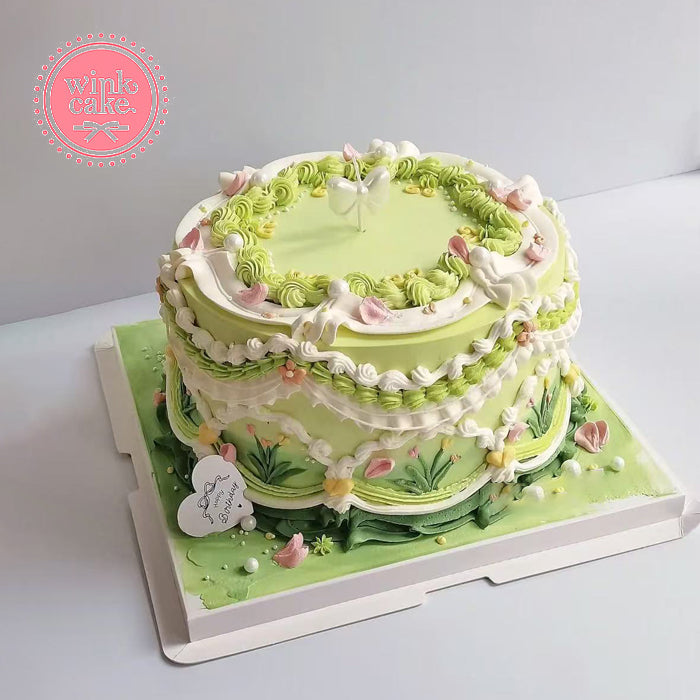 童话绿色花园蛋糕 - 女孩生日礼物