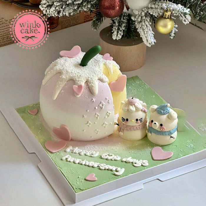 Super cute 3D couple doll cake