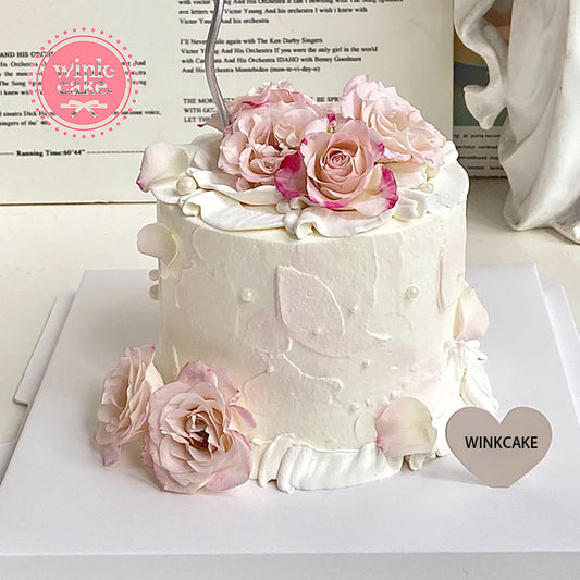 生日蛋糕 粉色玫瑰 女朋友 浪漫