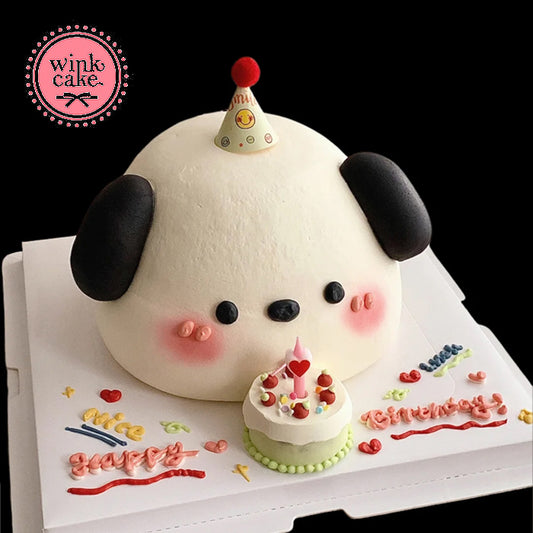 Bánh kem 3D hình chú chó con dễ thương tặng sinh nhật bạn gái