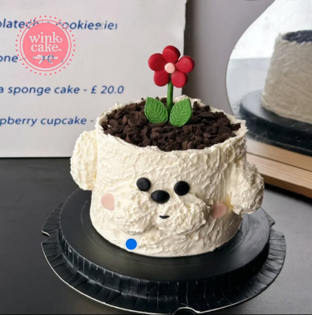 Bánh kem Bánh sinh nhật Chậu cây Bông hoa nhỏ Tạo hình Cún con