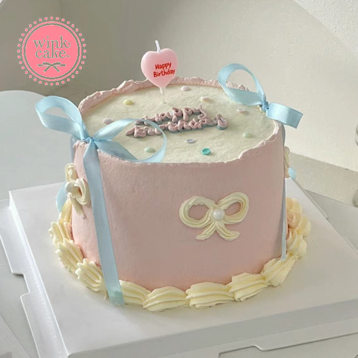 蛋糕 公主生日蛋糕 带丝带 WinkCake