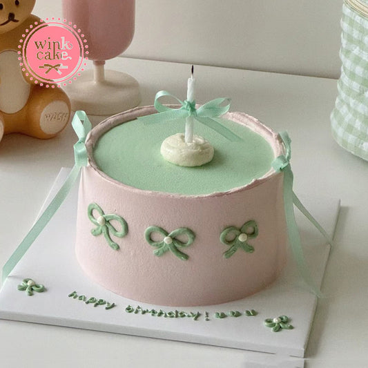 Bánh kem Bánh sinh nhật tặng bé gái Ruy băng xanh WinkCake