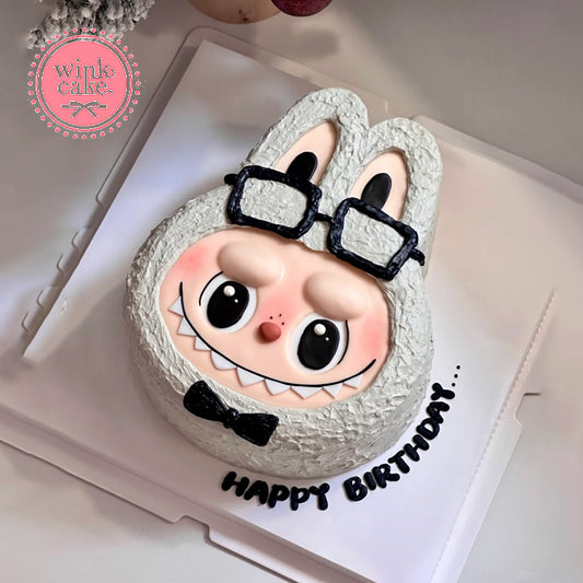 Bánh sinh nhật hoạt hình Labubu 3D cho bé (Màu trắng) WinkCake