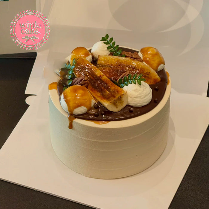 Bánh sinh nhật chuối trang trí bằng sô cô la