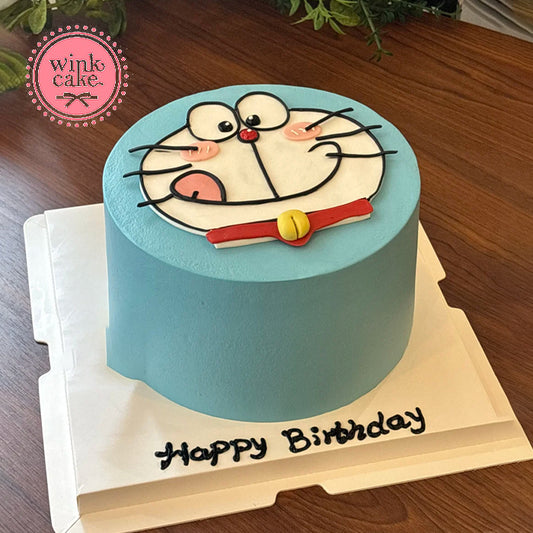 Bánh sinh nhật trẻ em hình Doraemon vẽ tay