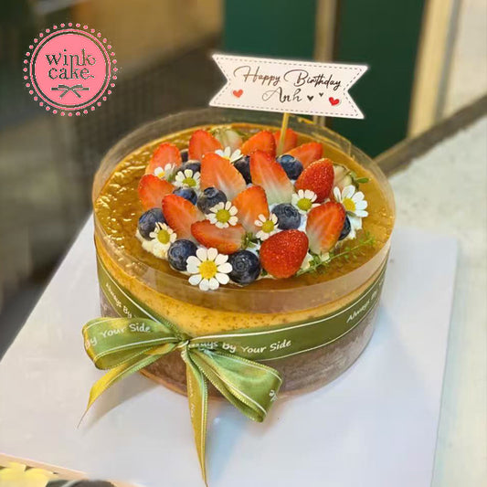 Bánh Flangato Trang trí Dâu tây Việt quất Bánh sinh nhật Siêu ngon