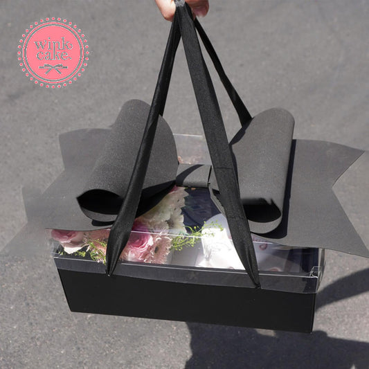 Bộ hộp quà tặng bánh sinh nhật và hoa cao cấp Black Bow