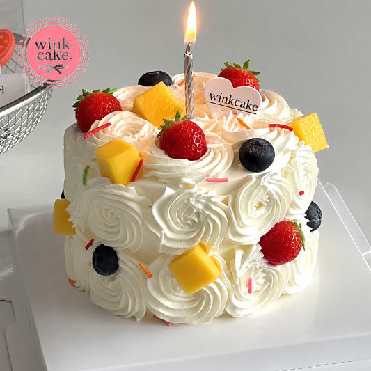 Bánh sinh nhật Bánh kem Tạo hình hoa văn trái cây nhỏ WinkCake