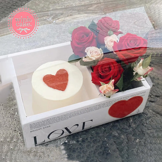 Bánh sinh nhật tình yêu hoa hồng lãng mạn Hộp quà tặng bánh hoa tinh tế
