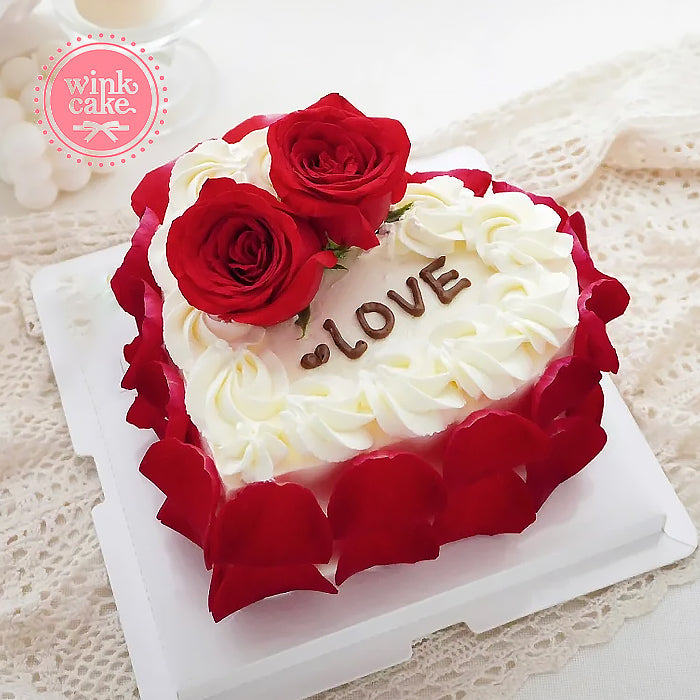 Love Rose Birthday Cake for Lovers