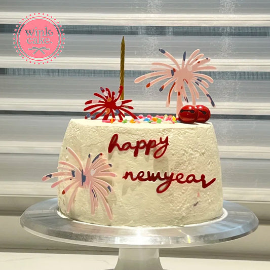 Bánh kem hình pháo hoa năm 2026 cho đêm giao thừa