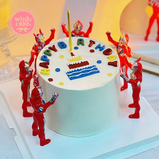 Bánh kem Bánh sinh nhật Tròn Màu trắng Siêu nhân Superman Winkcake