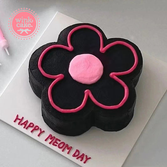 蛋糕 生日蛋糕 漂亮的花（黑色） WinkCake