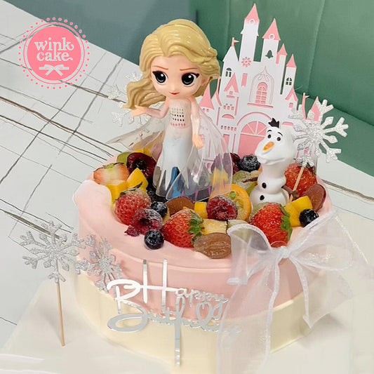 Bánh kem Bánh sinh nhật Nữ hoàng băng giá Elsa WinkCake