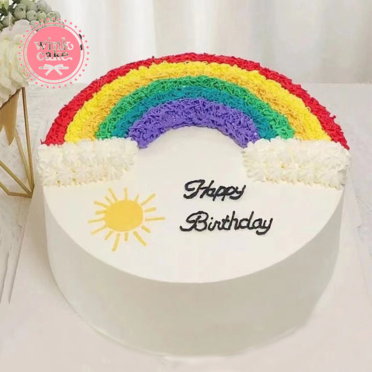 Bánh kem Bánh sinh nhật dễ thương Cầu vồng đủ sắc màu WinkCake
