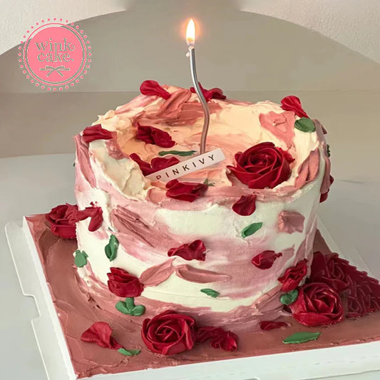 [BEST SELLER] Winkcake Rose Artistic Goddess Birthday Cake
