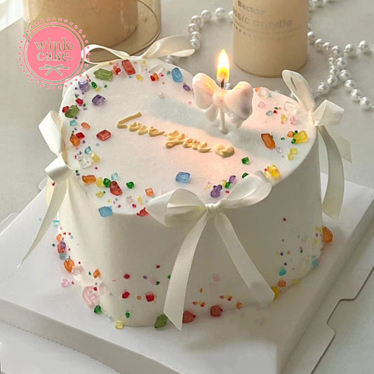 蛋糕 白色心形生日蛋糕 WinkCake