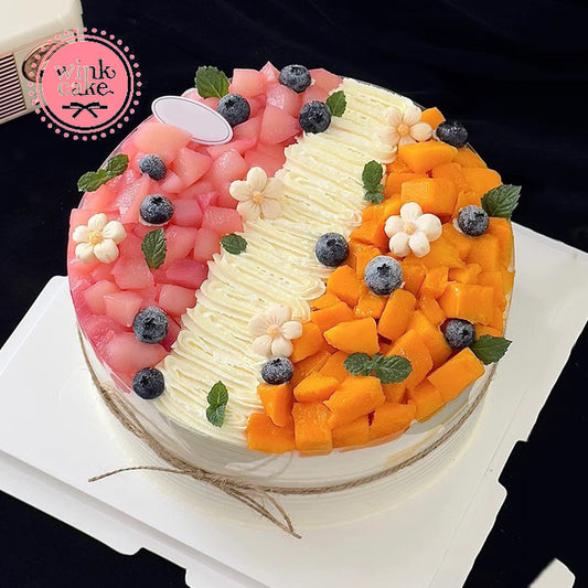 蛋糕 生日蛋糕 切碎的水果 WinkCake