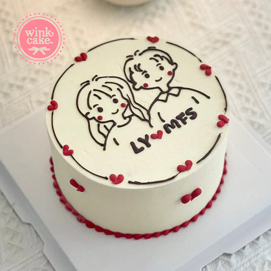 蛋糕 情人的生日蛋糕 一对可爱的情侣 WinkCake