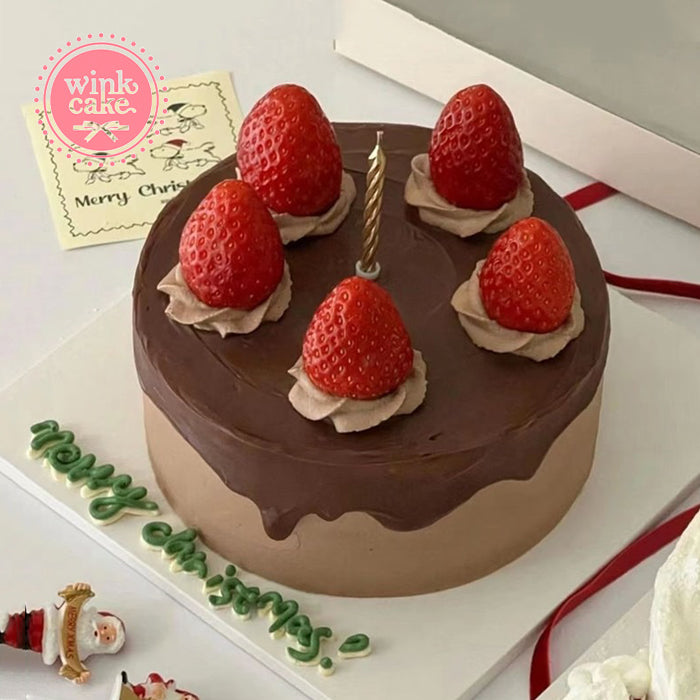 蛋糕 巧克力草莓生日蛋糕 简约风格 WinkCake