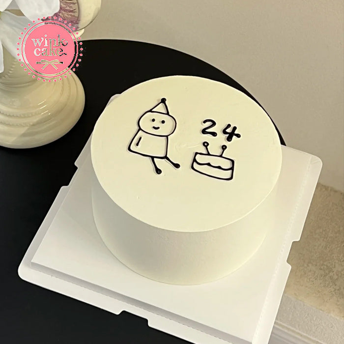 Thiết kế vẽ đường nét đơn giản cho bánh sinh nhật nam