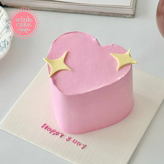 Bánh tình yêu màu hồng Hàn Quốc bánh đơn giản