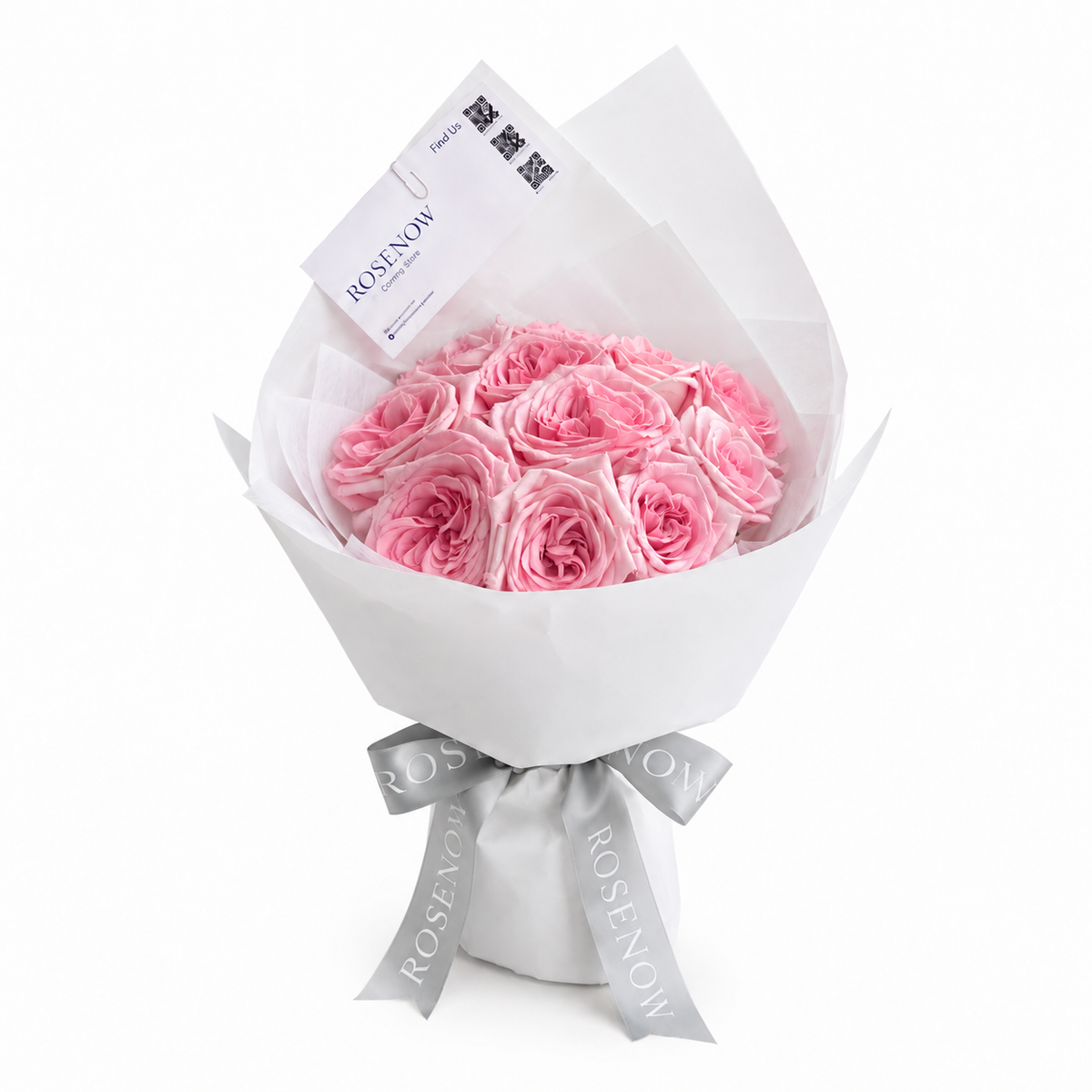 Premium Pink Rose Bouquet, 11/19/33 Stems, Wrapped in White Paper | Birthday Flowers, Gift for Your Loved One [HCM Only]